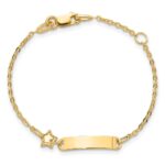 14K Polished ID with Star Childrens Bracelet - Image 4