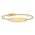 14K Polished Heart and 24x6mm Cut-out Heart Plate 5.5 inch Baby/Child ID Bracelet - Image 3