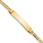 14k Polished Solid Chain/Solid Plate Anchor Link 26x5mm Plate 5.5 inch Baby/Child ID Bracelet