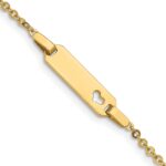 14K Polished Cut-out Heart 18x5mm Plate 6 inch Baby/Child ID Bracelet
