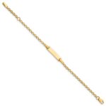 14k Polished Solid Chain/Solid Plate Fancy Link 16x5mm Plate 6 inch Baby/Child ID Bracelet - Image 2