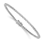 14k White Gold 1 carat Lab Grown Diamond VS/SI+ G+ Complete Round Tennis Bracelet - Image 5