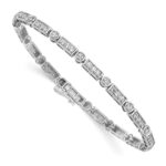 14k White Gold 1 3/8 carat Lab Grown Diamond VS/SI+ G+ Complete 7 inch Bracelet - Image 3