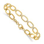 14k 1/2 carat Lab Grown Diamond VS/SI+ G+ Complete Oval Link 6.75 inch with .25 inch extension Bracelet - Image 3