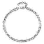 14k White Gold 2 3/4 carat Lab Grown Diamond VS/SI+ G+ Complete Double Strand 7.25 inch with 1 inch extension Bracelet - Image 4