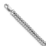 14k White Gold 2 7/8 carat Lab Grown Diamond VS/SI+ G+ Complete Double Strand 7.25 inch with 1 inch extension Bracelet