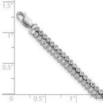 14k White Gold 2 7/8 carat Lab Grown Diamond VS/SI+ G+ Complete Double Strand 7.25 inch with 1 inch extension Bracelet - Image 5