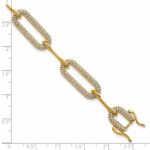 14K Polished Complete 3.25 carat Diamond Paperclip Link 7 inch Bracelet - Image 5