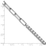 14k White Gold 3 3/4 carat Lab Grown Diamond VS/SI+ G+ Complete Half Paperclip 7 inch with an 1 inch exension Bracelet - Image 5