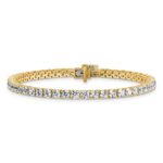 14k 7 carat Lab Grown Diamond VS/SI+ G+ Complete Tennis Bracelet - Image 3