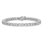 14k White Gold  12 1/2 carat Lab Grown Diamond VS+ F+ Complete Tennis Bracelet - Image 3