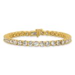 14k 14 carat Lab Grown Diamond VS+ F+ Complete Tennis Bracelet - Image 3