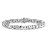14k White Gold 16 carat Lab Grown Diamond VS/SI+ G+ Complete Tennis Bracelet - Image 3
