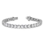 14k White Gold  22 1/2 carat Lab Grown Diamond VS+ F+ Complete Tennis Bracelet - Image 5