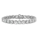 14k White Gold  25 carat Lab Grown Diamond VS/SI+ G+ Complete Tennis Bracelet - Image 3