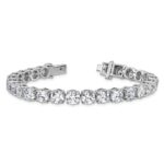 14k White Gold  25 carat Lab Grown Diamond VS/SI+ G+ Complete Tennis Bracelet - Image 5