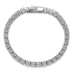 14k White Gold  11 1/8 carat Lab Grown Diamond VS/SI+ G+ Complete Tennis Bracelet - Image 4