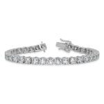 14k White Gold  11 1/8 carat Lab Grown Diamond VS/SI+ G+ Complete Tennis Bracelet - Image 5