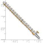 14k 7 carat Lab Grown Diamond VS+ F+ Complete Princess Prong Set Tennis Bracelet - Image 7