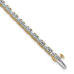 14k 7 carat Lab Grown Diamond VS+ F+ Complete Princess and Round Tennis Bracelet
