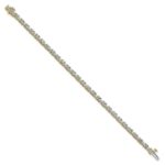 14k 7 carat Lab Grown Diamond VS+ F+ Complete Princess and Round Tennis Bracelet - Image 2
