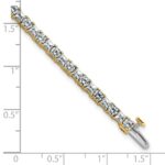 14k 7 carat Lab Grown Diamond VS+ F+ Complete Princess and Round Tennis Bracelet - Image 6