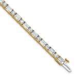 14k 10 carat Lab Grown Diamond VS+ F+ Complete Emerald and Round Tennis Bracelet