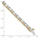 14k 10 carat Lab Grown Diamond VS/SI+ G+ Complete Emerald and Round Tennis Bracelet - Image 6