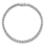 14k White Gold 6 1/2 carat Lab Grown Diamond VS/SI+ G+ Complete Emerald Bezel Set Tennis Bracelet - Image 4