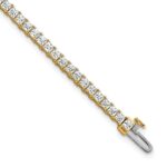 14k 5 carat Lab Grown Diamond VS/SI+ G+ Complete Princess Prong Set Tennis Bracelet