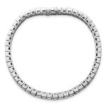 14k White Gold 10 carat Lab Grown Diamond VS/SI+ G+ Complete Princess Bezel Set Tennis Bracelet - Image 4