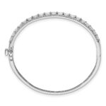 14k White Gold 5 carat Lab Grown Diamond VS/SI+ G+ Round and Princess Hinged Complete Bangle Bracelet - Image 2