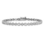 14k White Gold 7/8 carat Lab Grown Diamond VS/SI+ G+ Complete 7 inch Fancy Bracelet - Image 3