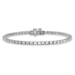 14k White Gold 5 carat Lab Grown Diamond VS/SI+ G+ Complete Emerald Tennis Bracelet - Image 3