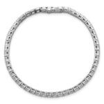 14k White Gold 5 carat Lab Grown Diamond VS/SI+ G+ Complete Emerald Tennis Bracelet - Image 4