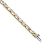 14k 10 carat Lab Grown Diamond VS+ F+ Complete Emerald Bezel Set Tennis Bracelet