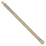 14k 9 1/6 carat Lab Grown Diamond VS/SI+ G+ Complete 4mm Pav‚ Cuban Link 8 Bracelet - Image 2