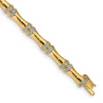 14k Complete 1/2 carat Diamond Bamboo Design 7 inch Bracelet