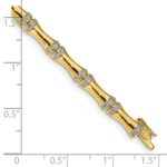 14k Complete 1/2 carat Diamond Bamboo Design 7 inch Bracelet - Image 4