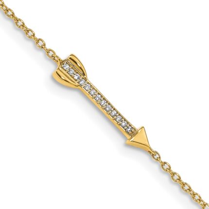 14k Complete 1/20 carat Diamond Arrow Bracelet