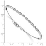 14k White Gold Complete 1/2 carat Diamond Half-Bangle 6.75 inch Bracelet with 0.5 inch Extender - Image 2