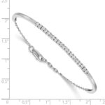 14k White Gold Complete 3/4 carat Diamond Half-Bangle 6.75 inch Bracelet with 0.5 inch Extender - Image 2