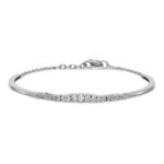 14k White Gold 3/4 carat Lab Grown Diamond VS/SI+ G+ Complete Graduated Bangle Bracelet - Image 3