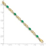 10k Diamond and Oval Emerald Bracelet - Image 4