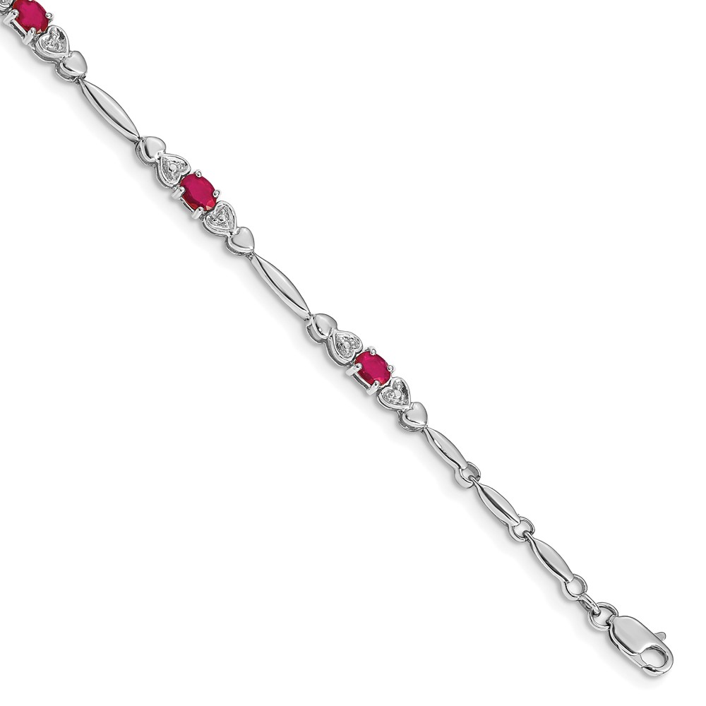 BM4479-RU-001-1WA.jpg 10k White Gold Diamond and Ruby Bracelet - Image 1