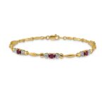 10k Diamond and Ruby Bracelet - Image 3