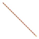 14k Complete Round Ruby Fancy Link 7 inch Bracelet - Image 2