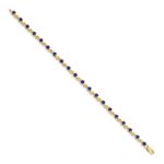 14k Complete Round Sapphire Fancy Link 7 inch Bracelet - Image 2