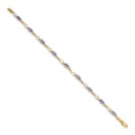 14k Complete Diamond and Oval Tanzanite Open Link 7 inch Bracelet - Image 2