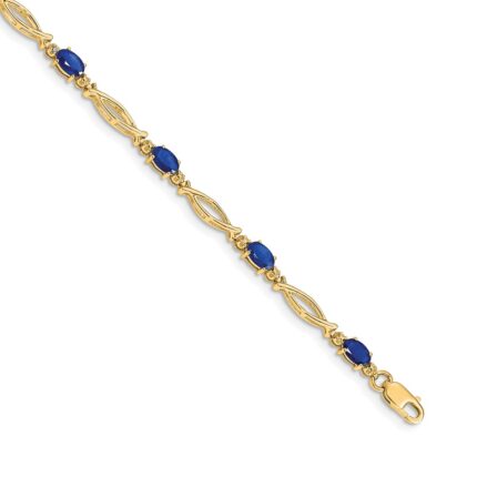 10k Diamond and Sapphire Bracelet